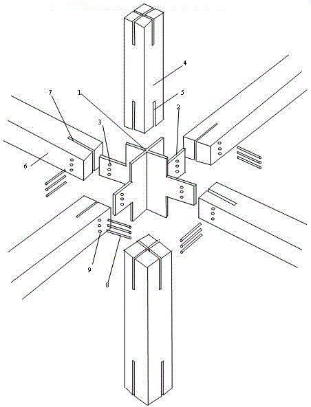 Wooden-structure building beam-column joint structure
