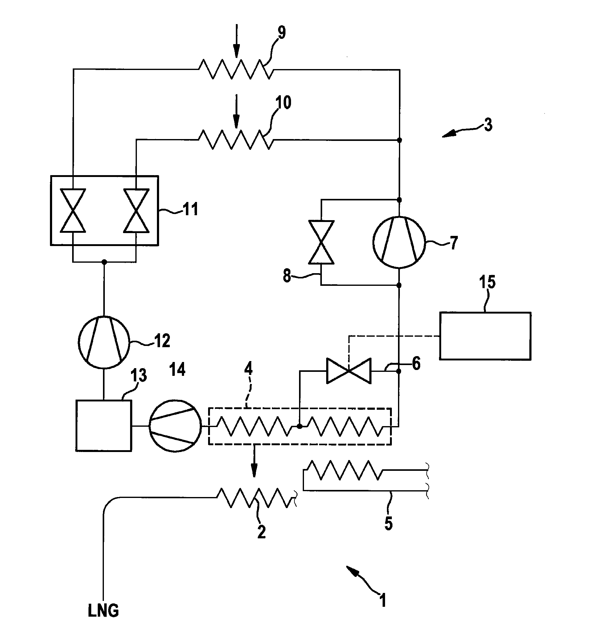 System for evaporating liquefied natural gas (LNG)