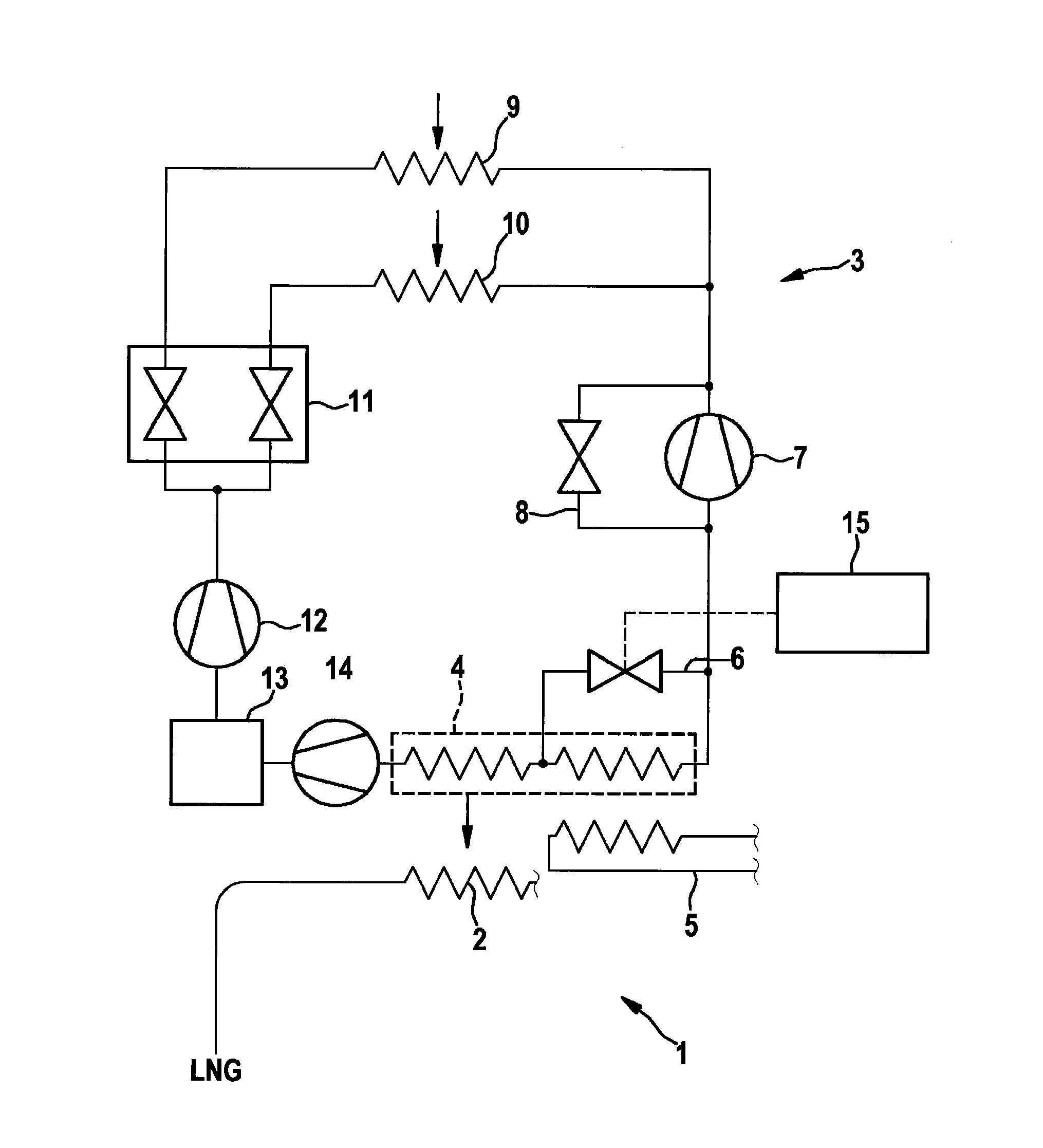 System for evaporating liquefied natural gas (LNG)