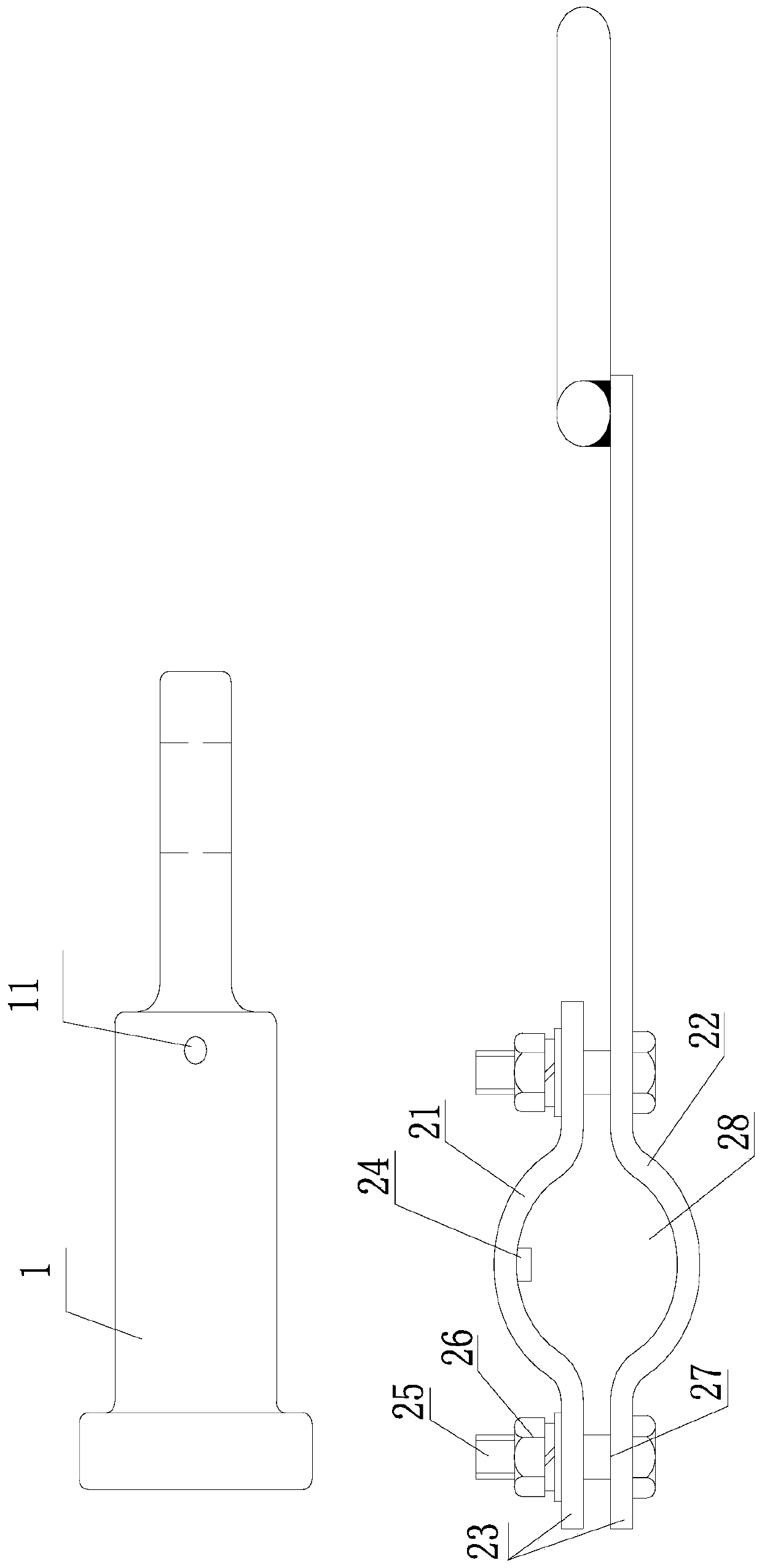 Ground wire composite insulator with electrode positioning structure