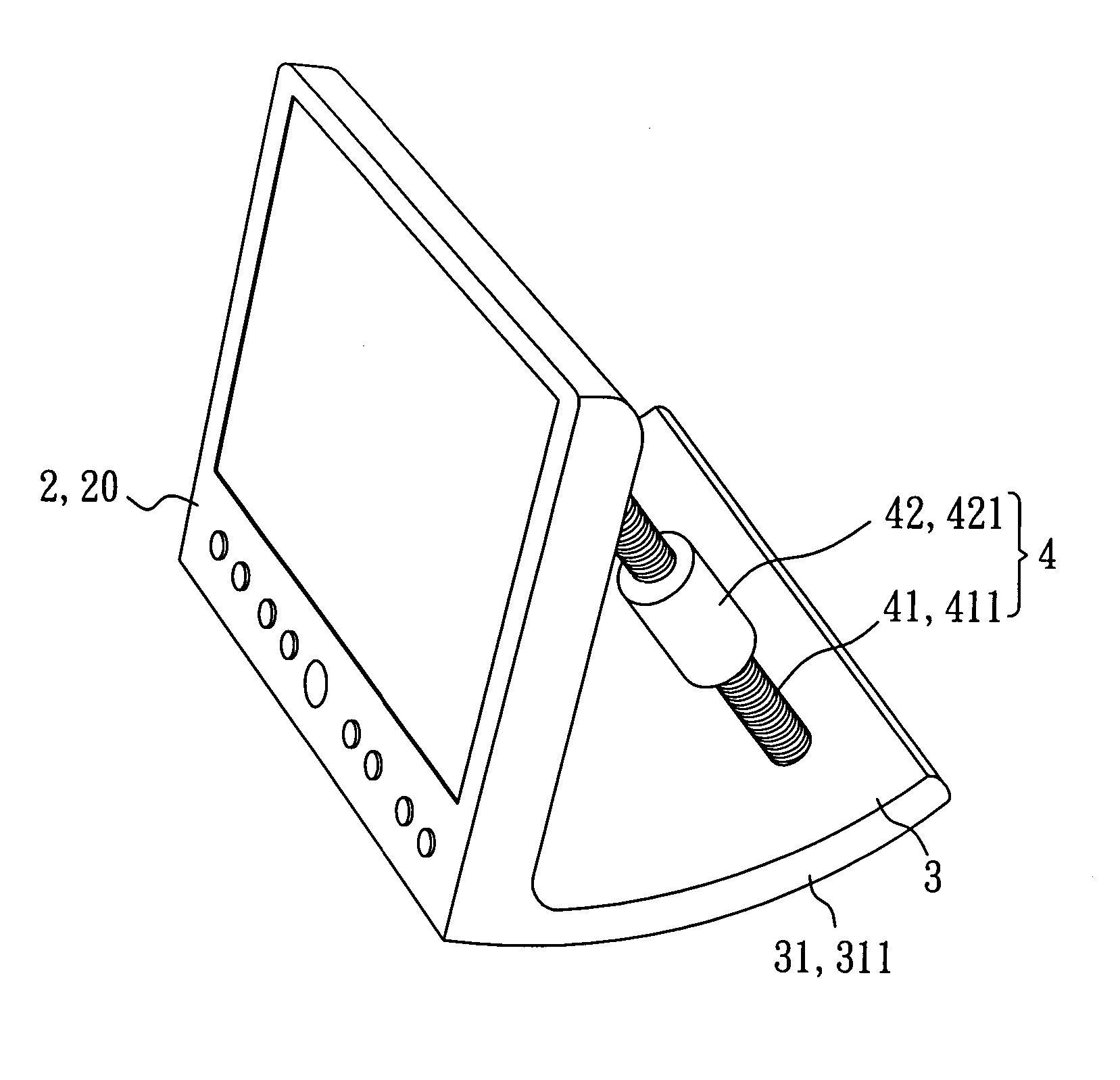 Display device having an adjustable counterweight structure