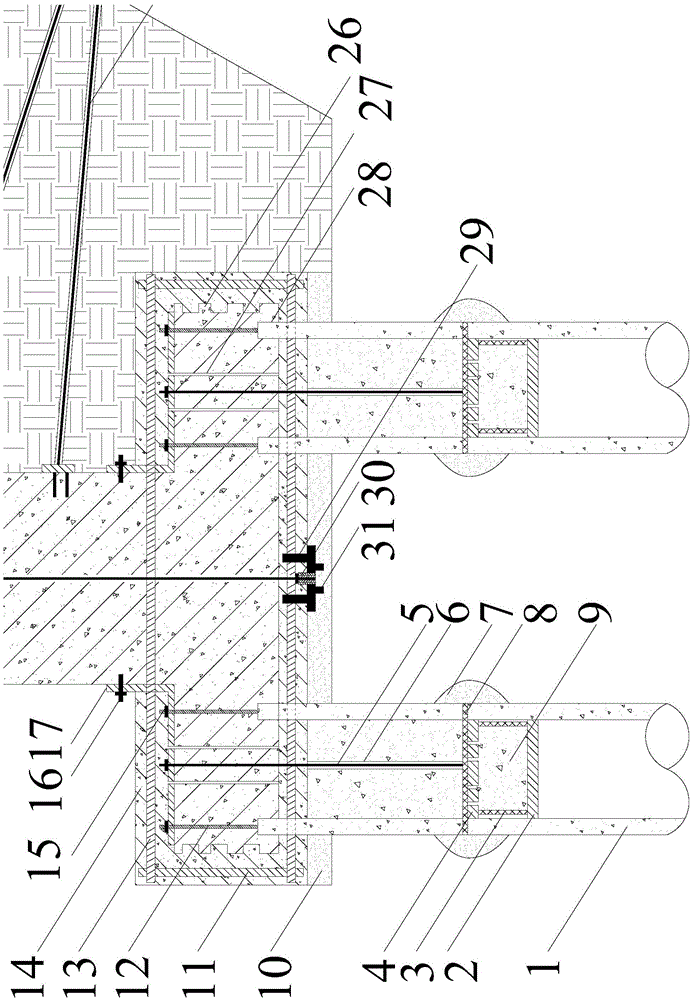 Assembly-type protective construction method for slab-pile wall through pre-stressed anchor cables