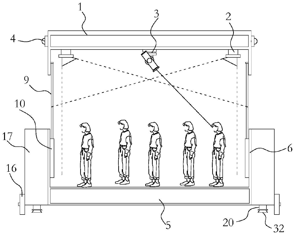 New crown detection system suitable for large-pedestrian-flow place