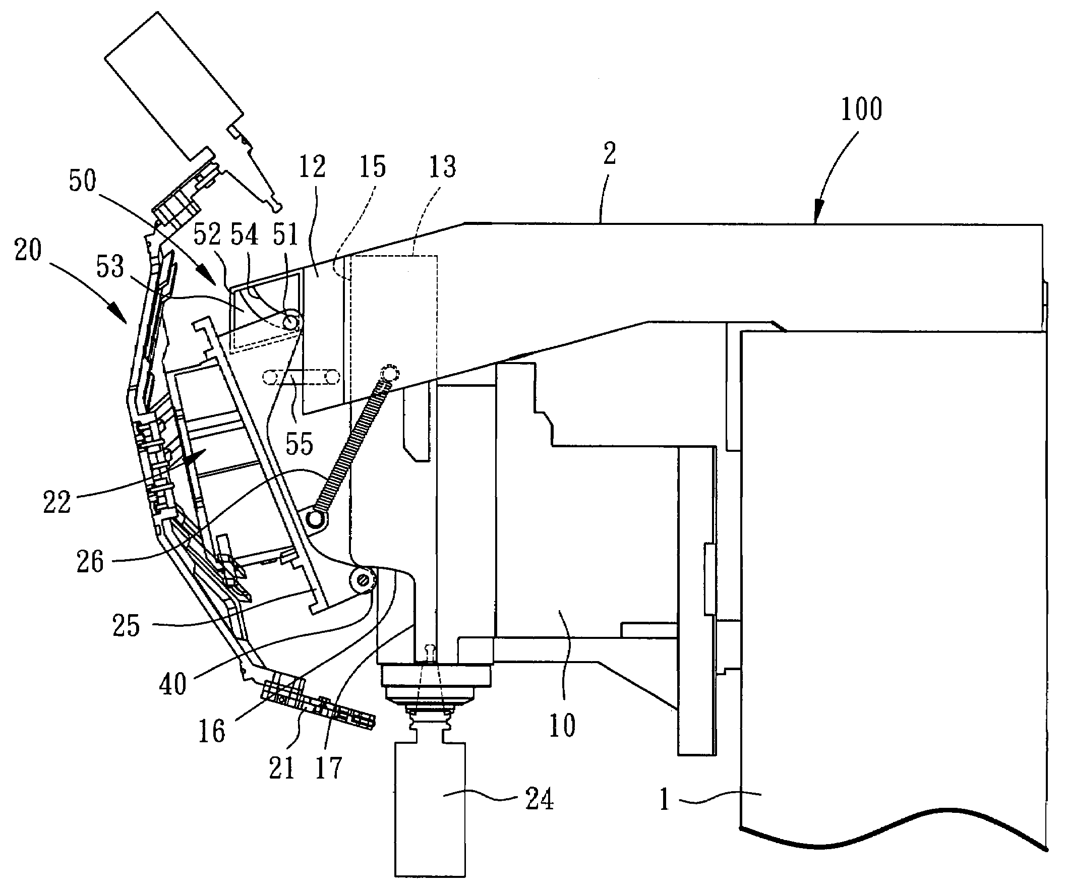 Apparatus for changing bits of machine tool