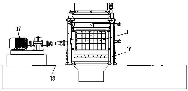 Net cage device for beater production of fiber cement pressure plate