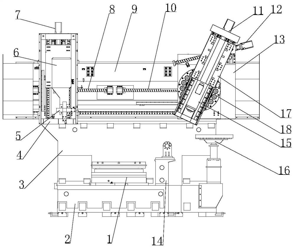 Vertical grinding-turning compound machine tool