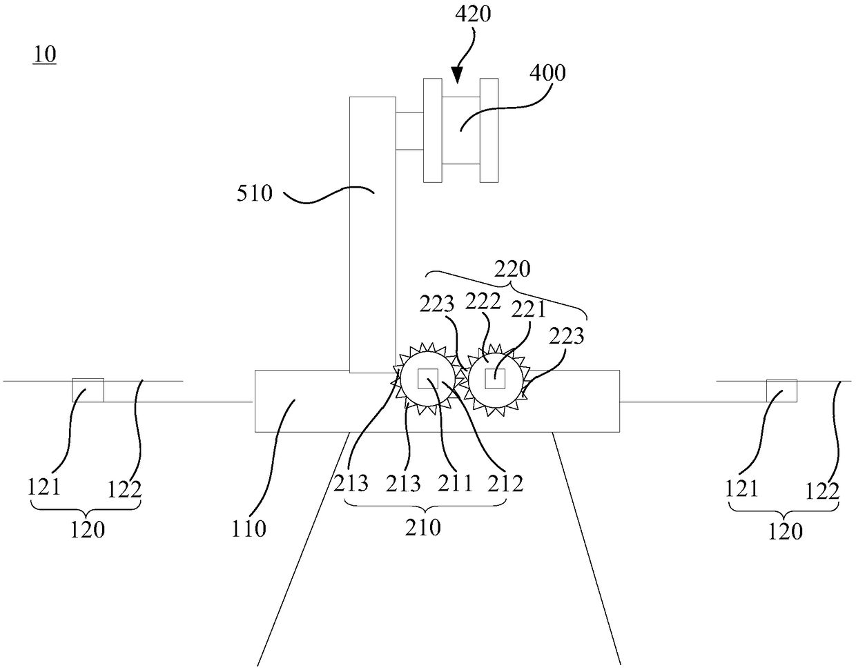 Obstacle removing device for removing object hanging on transmission line