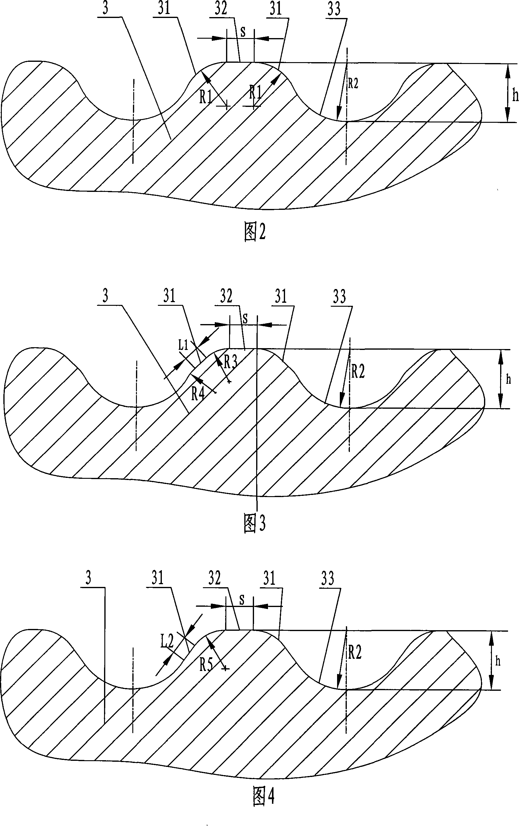 Groove tooth-shape structure for drafting lower roller