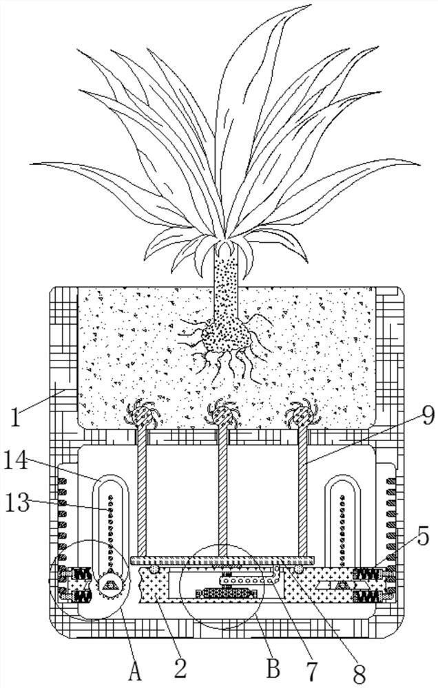Household flower planting device with automatic soil turning function