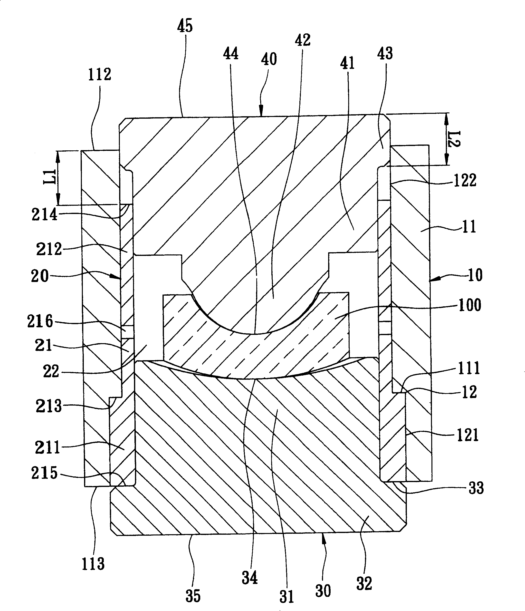 Glass moulding-shaping device capable of simplifying mounting-dismounting programme