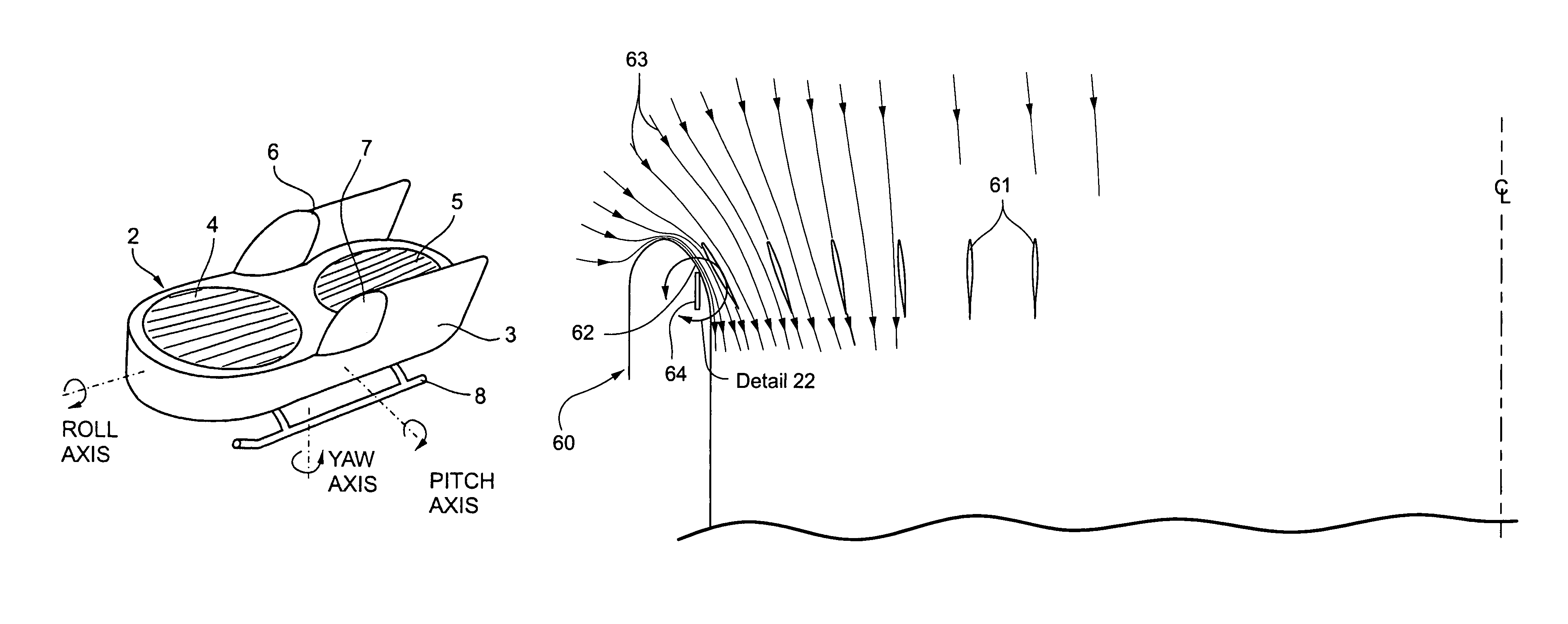Apparatus for generating horizontal forces in aerial vehicles and related method