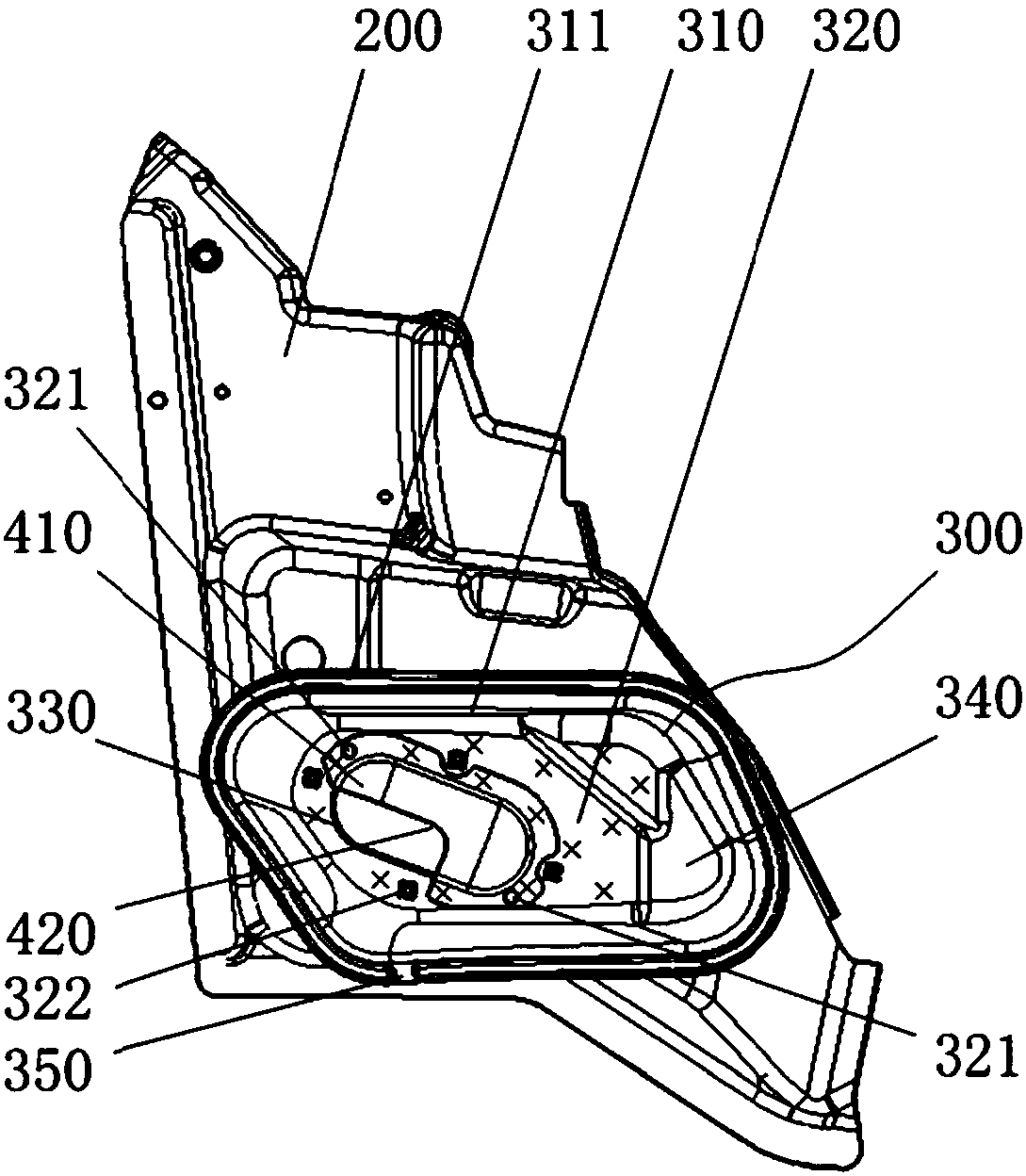 Engine side intake structure