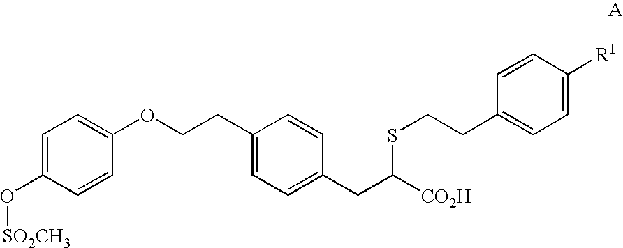 Potassium or sodium salt of (-)-2-{'2-(4-hydroxyphenyl) ethyl!-thio-3-'4-(2-{4-'(methylsulfonyl) oxy! phenoxy}ethyl) phenyl! propanoic acid and their use in medicine