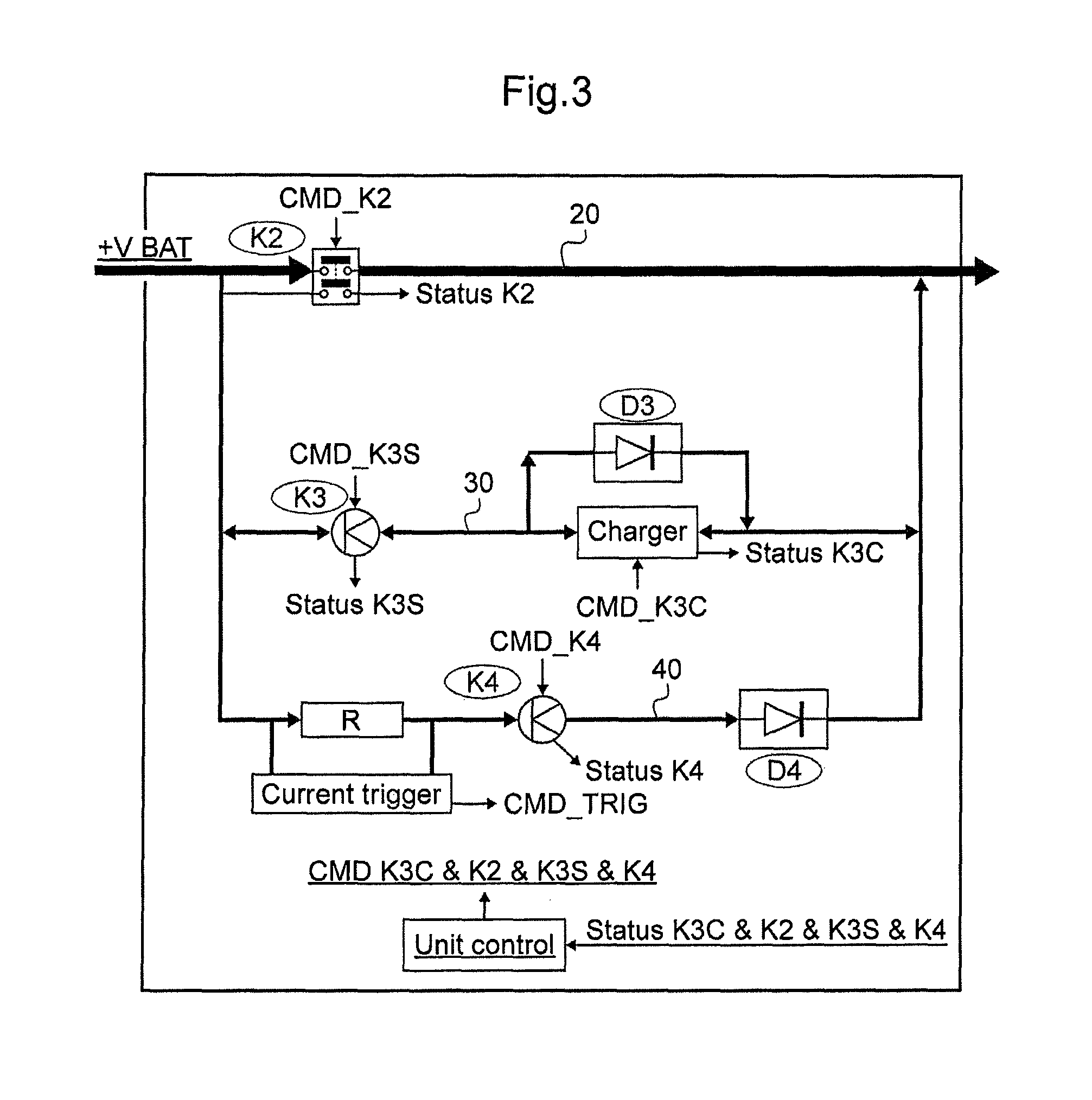 Electronic system for a battery