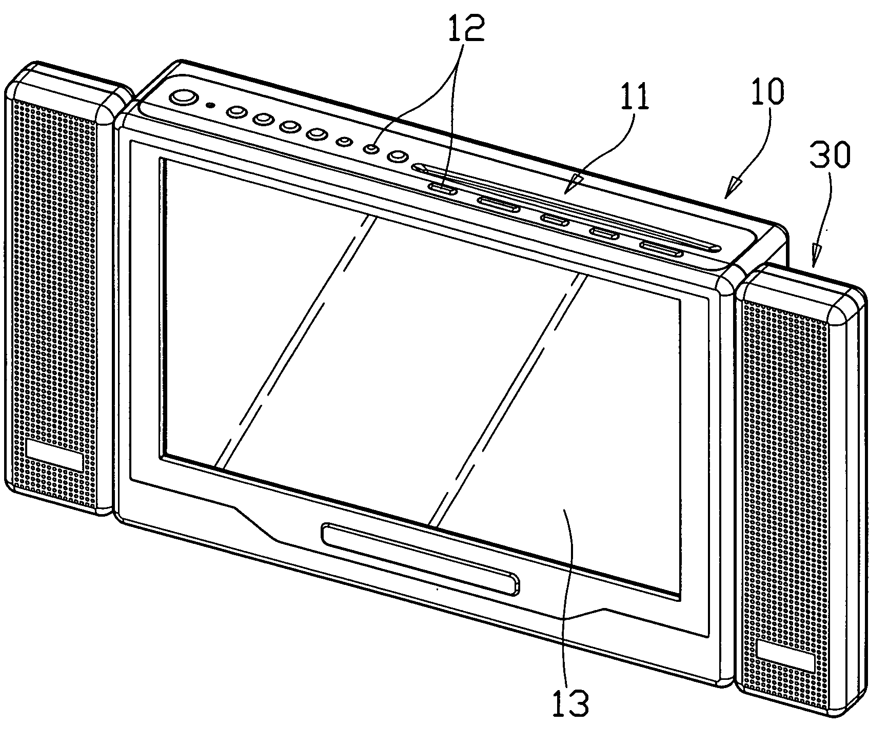 LCD and speaker arrangement
