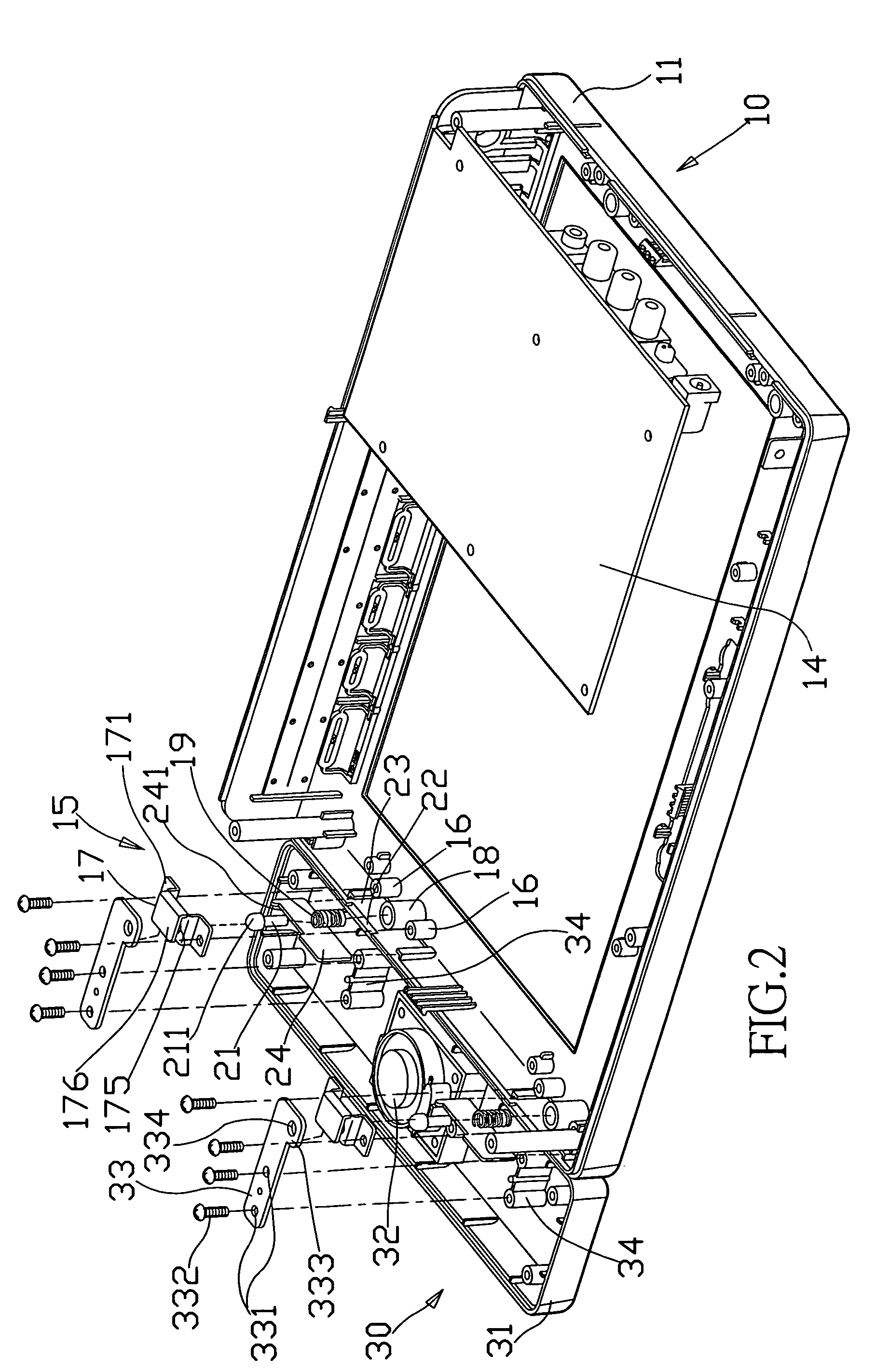 LCD and speaker arrangement