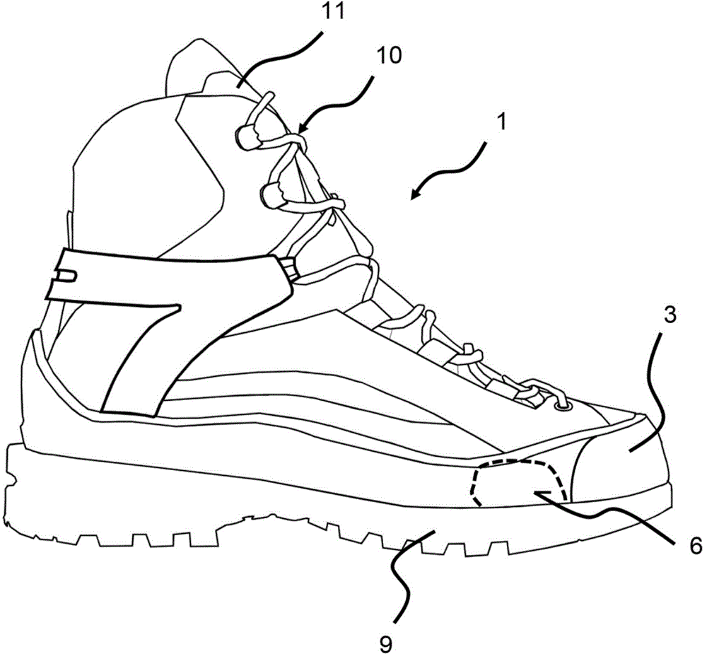 Outdoors shoe, in particular mountain or walking shoe