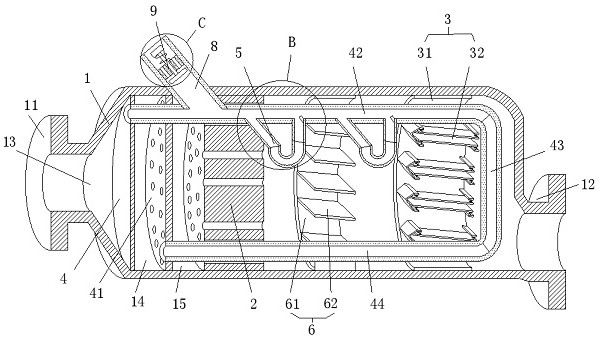 Environment-friendly automobile exhaust treatment system and treatment method