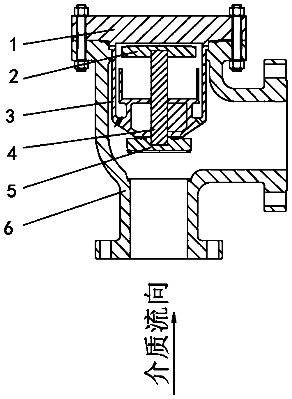 Angle type differential slow closing non-return valve