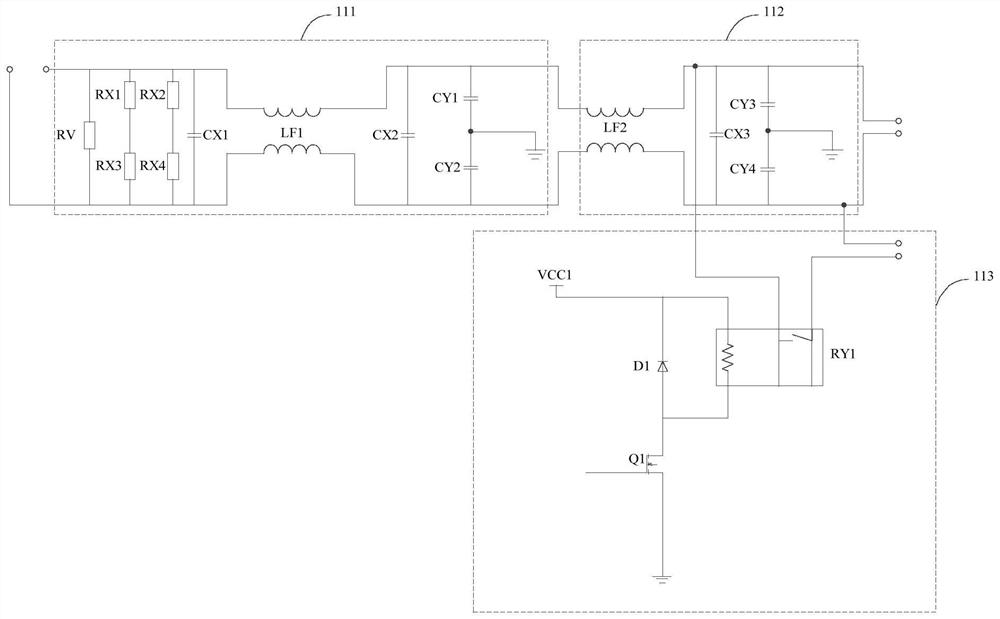 EMC debugging filter board card of electronic equipment and debugging method