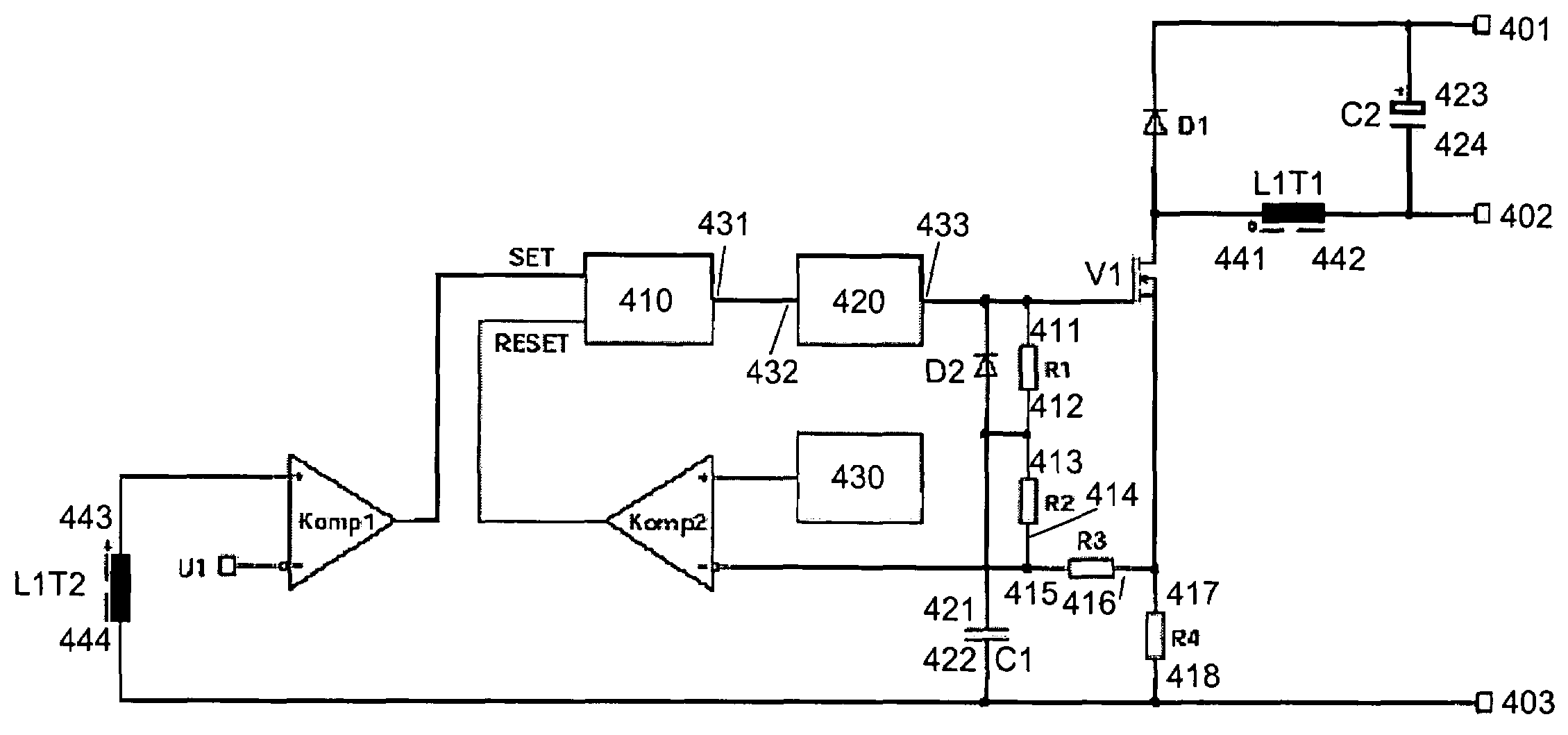 Buck converter with demagnetization detection of the inductor