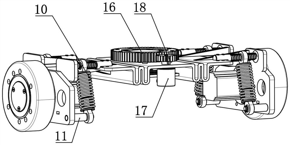 A drive wheel independent damping structure of an agv drive assembly