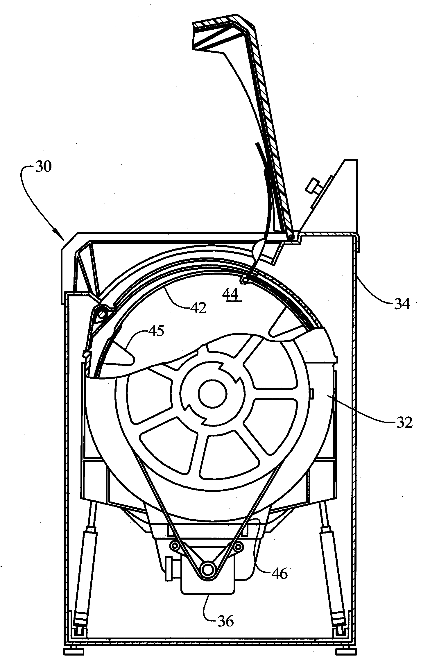 Random tumbling washing machine wash chamber for improving cleaning while minimizing mechanical damage to clothes