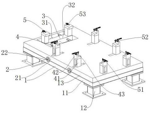 Adjustable clamping device for safety door frame machining