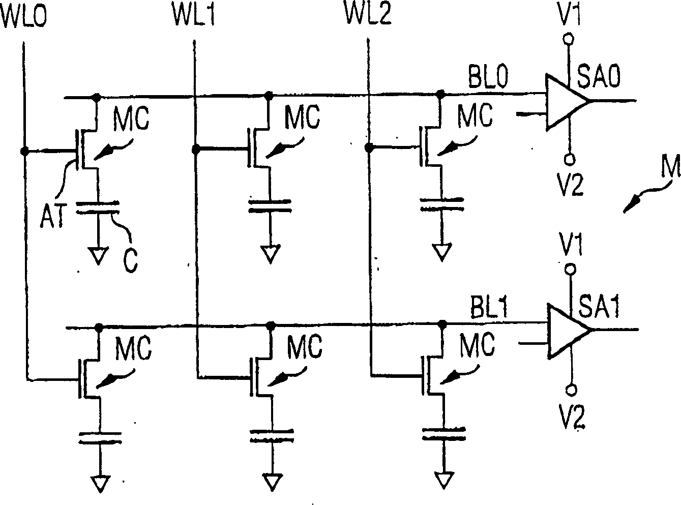 Integrated memory having a voltage generator circuit for generating a voltage supply for a read/write amplifier