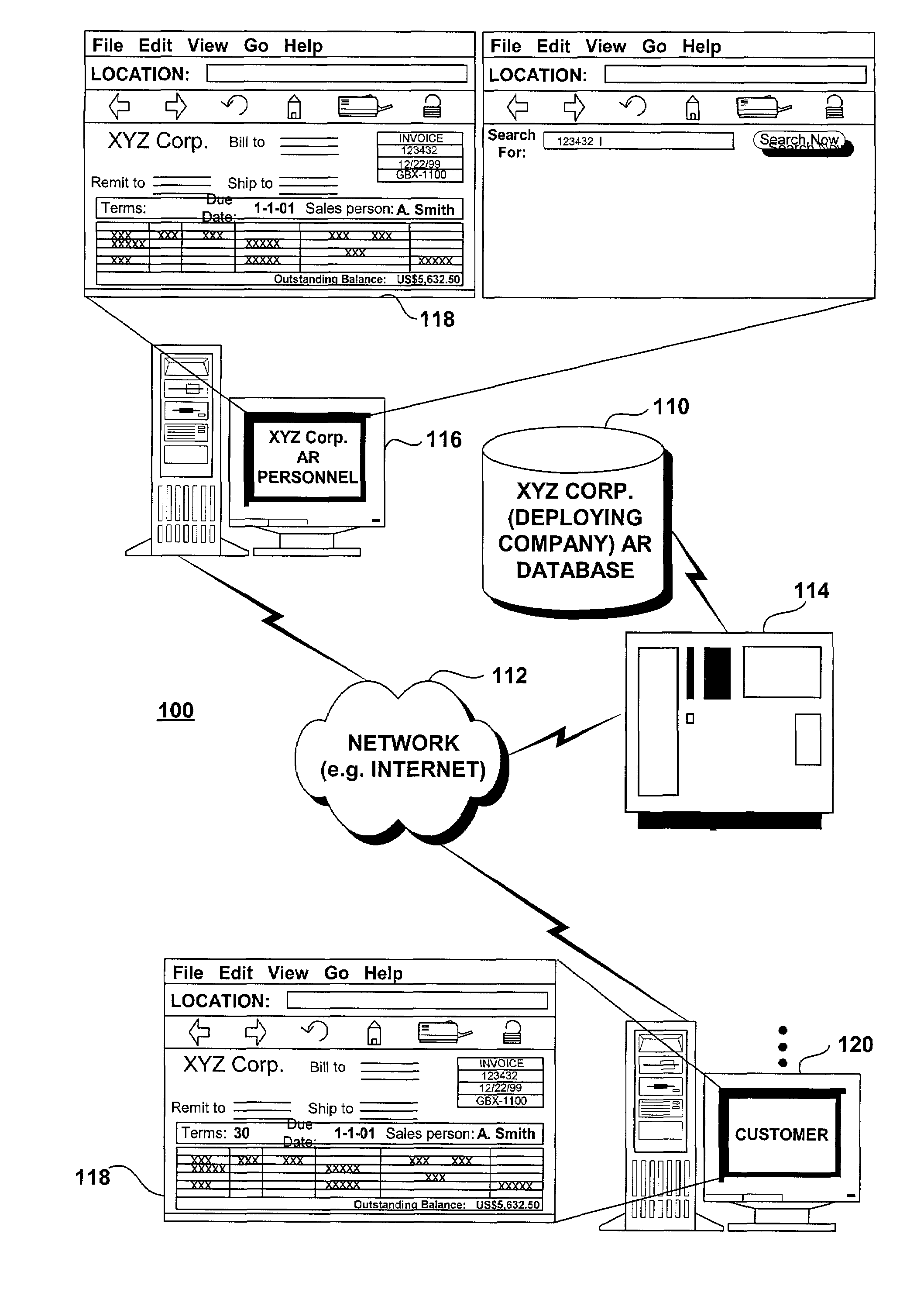 Methods and systems for online self-service receivables management and automated online receivables dispute resolution