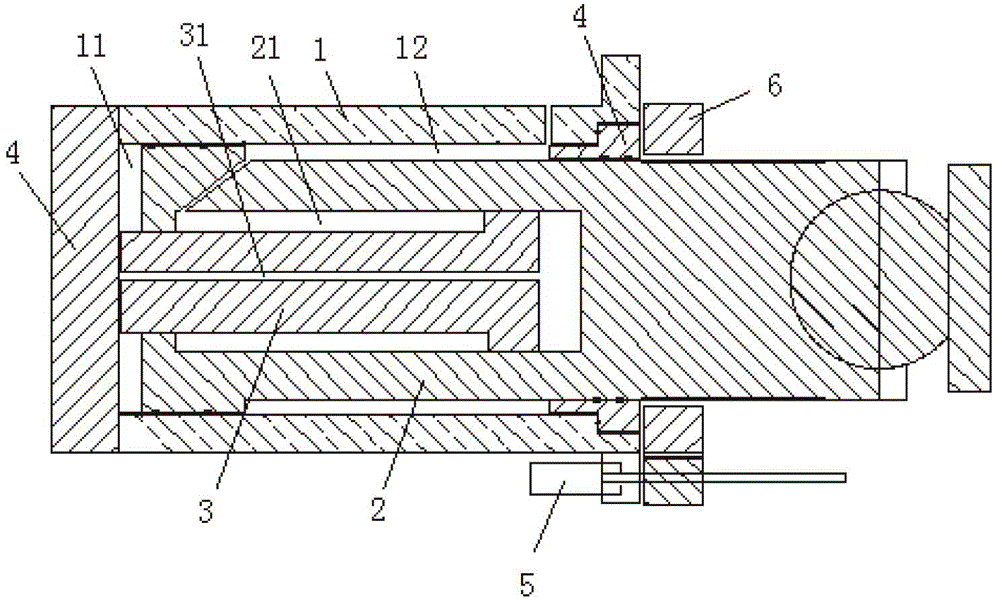 Combined type thread self-locking hydraulic oil cylinder