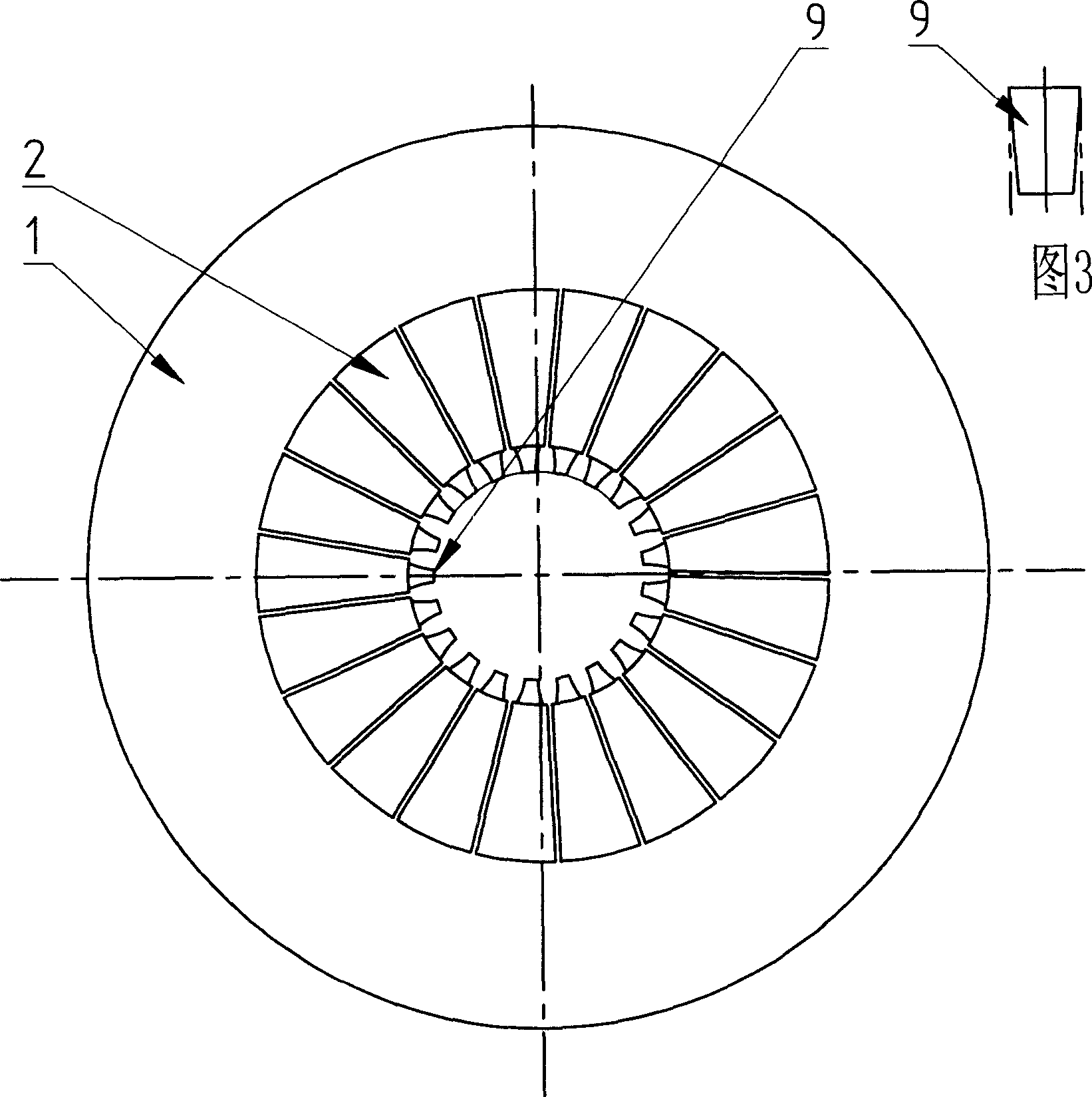 Inverse conical forming mould for automobile gearbox gear combining tooth