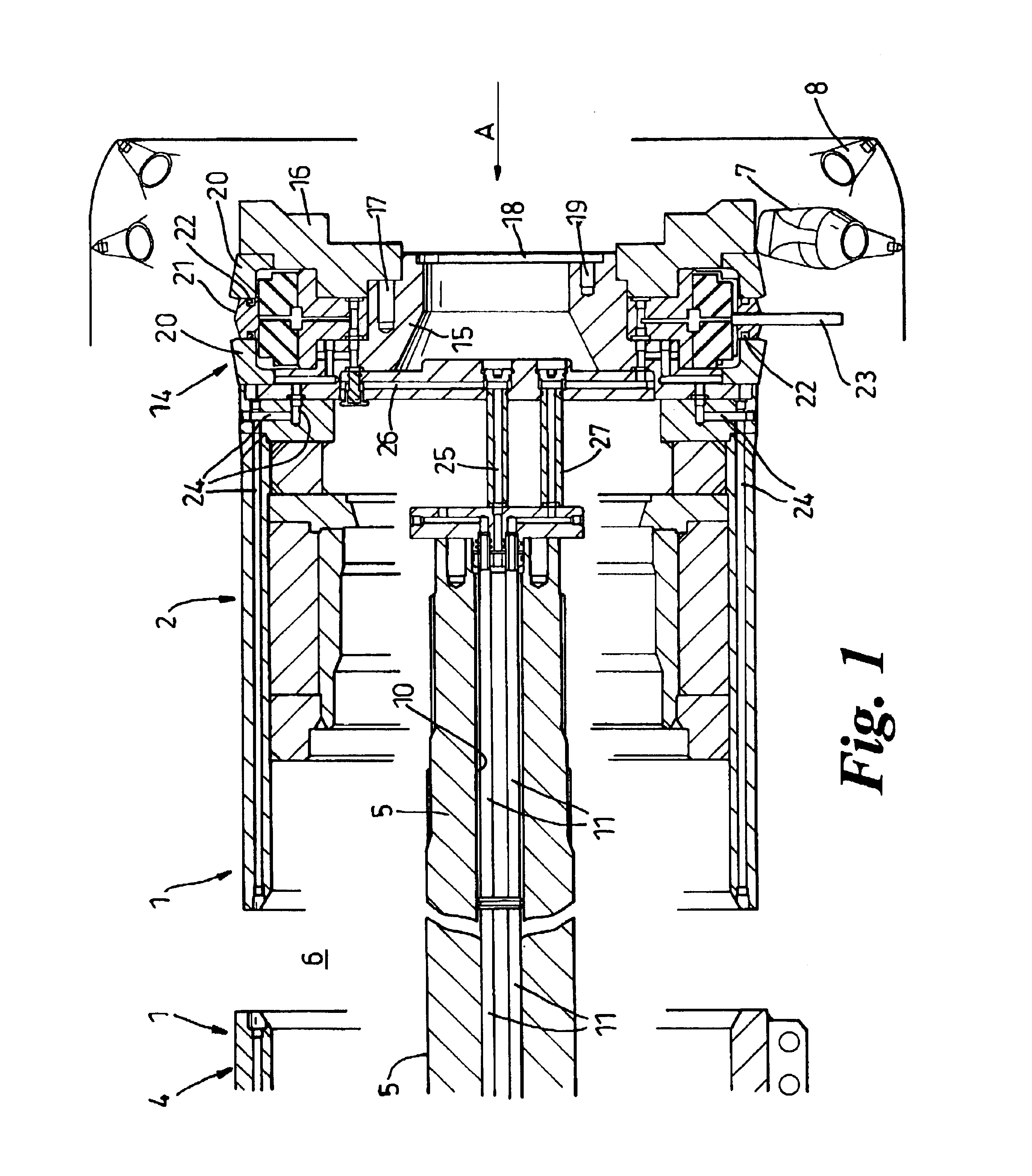 Rotary cutting head with water supply