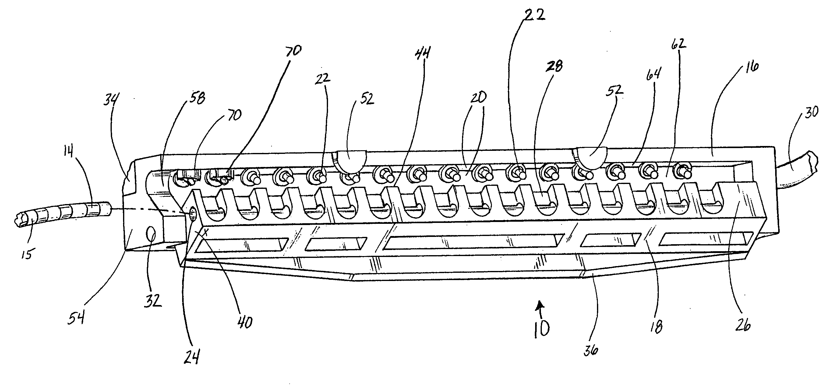 Electrical Connector with Canopy for an In-Body Multi-Contact Medical Electrode Device