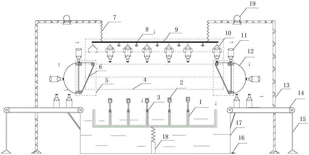 Threaded-mount bottle washing apparatus and threaded-mount bottle washing method