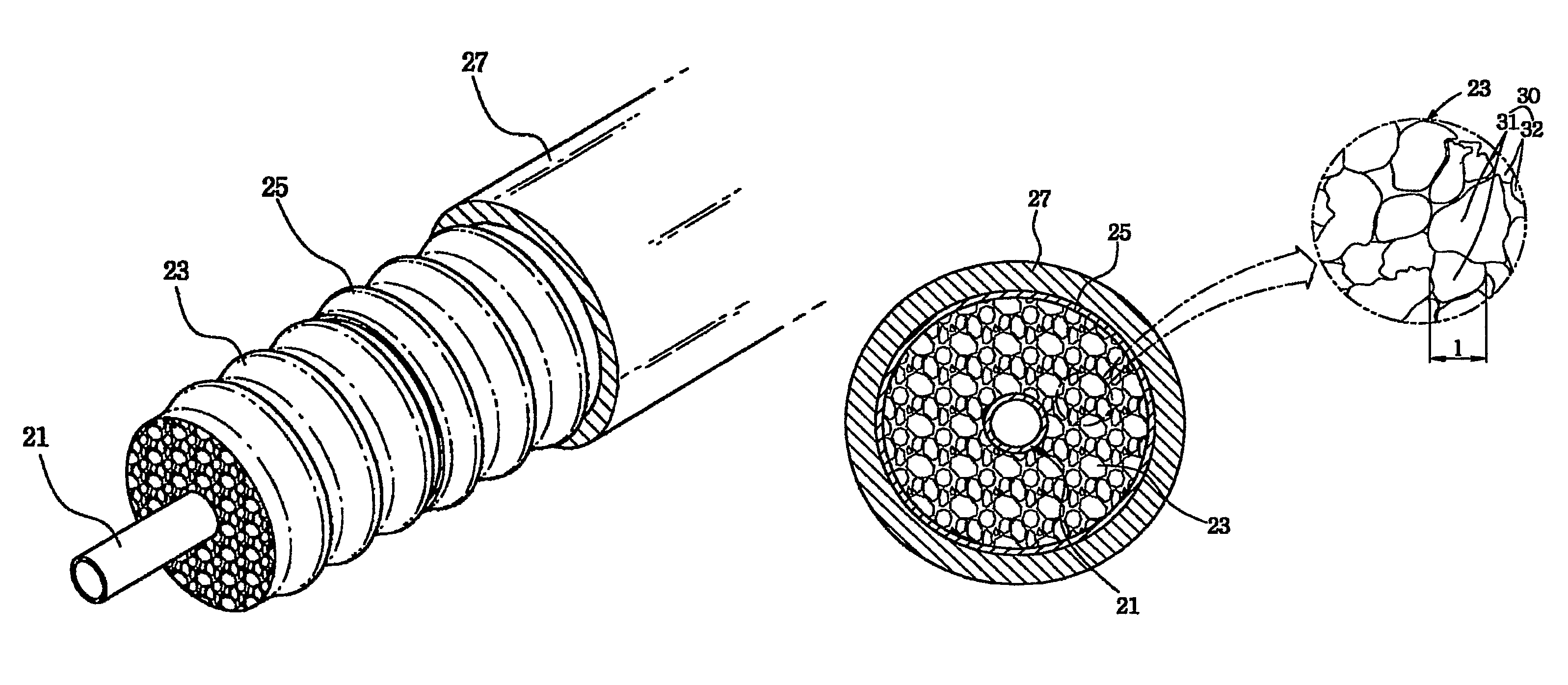 Highly foamed coaxial cable