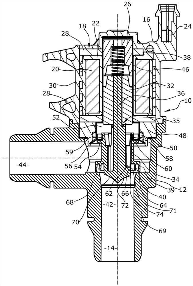 Coolant valve for a motor vehicle
