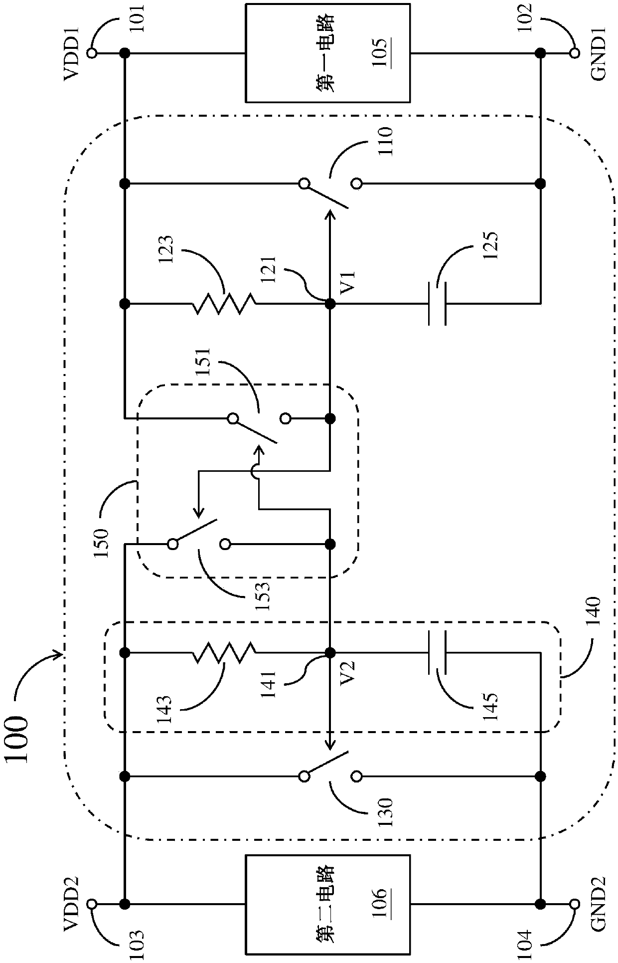 Cross-power-domain electrostatic discharge protection circuit