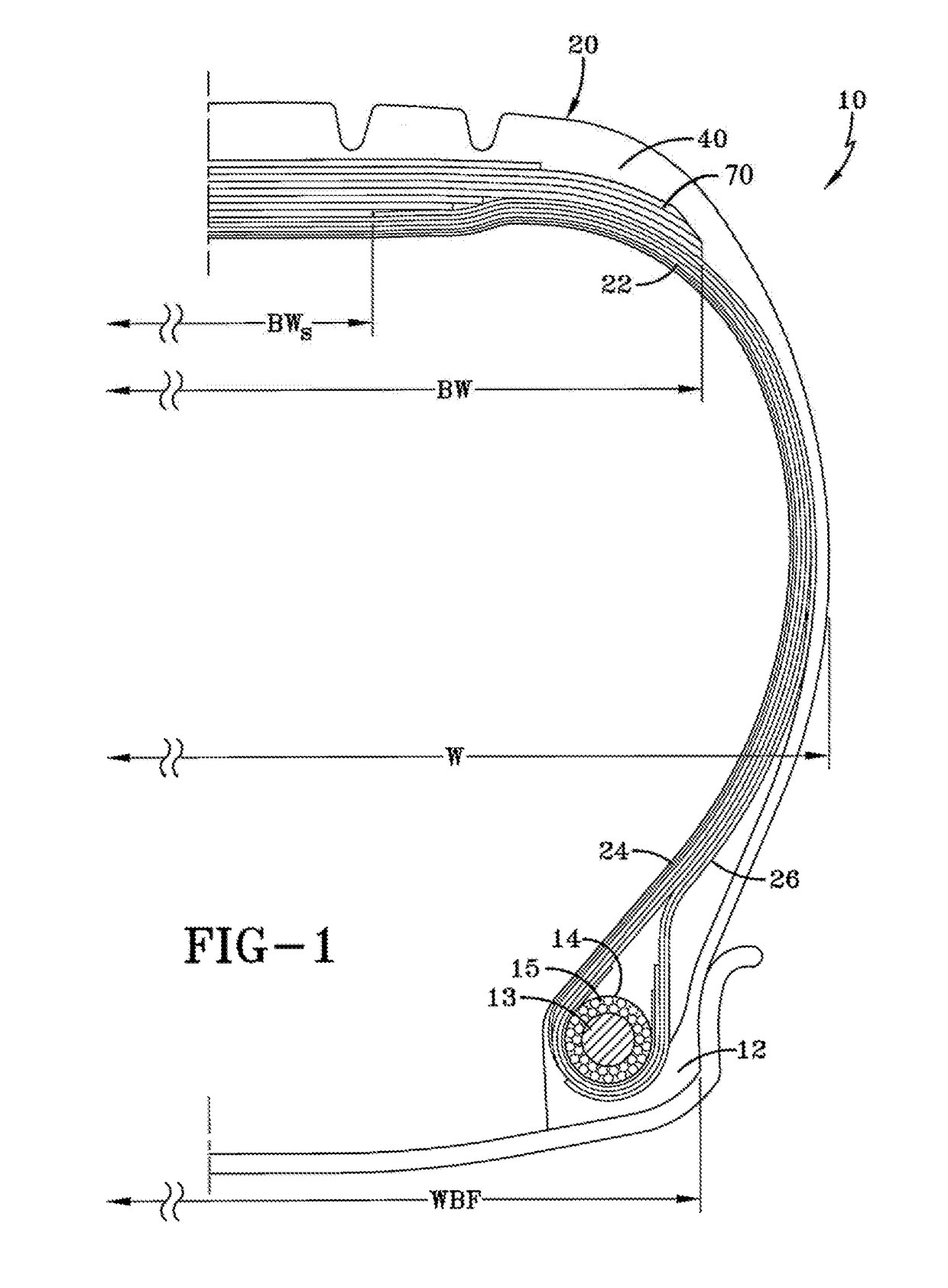 Reduced weight aircraft tire