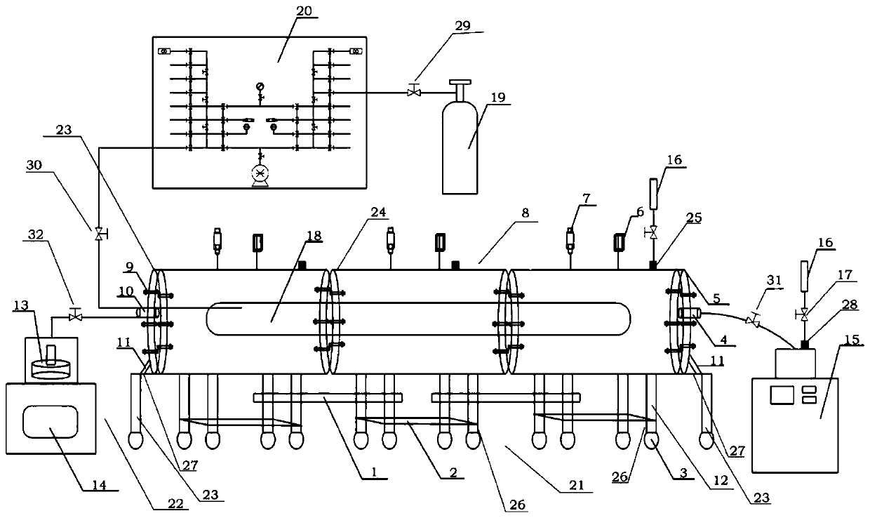 Large container part leakage detection system and leakage detection method thereof