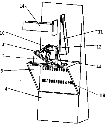 The impact test device and method of the falling mechanism of the front subframe of the automobile
