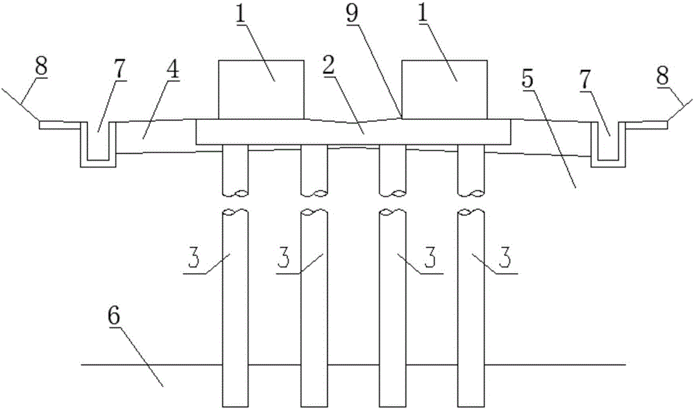 Independent pier column type rail bearing beam structure at double-line excavating section of medium-low speed maglev transportation engineering