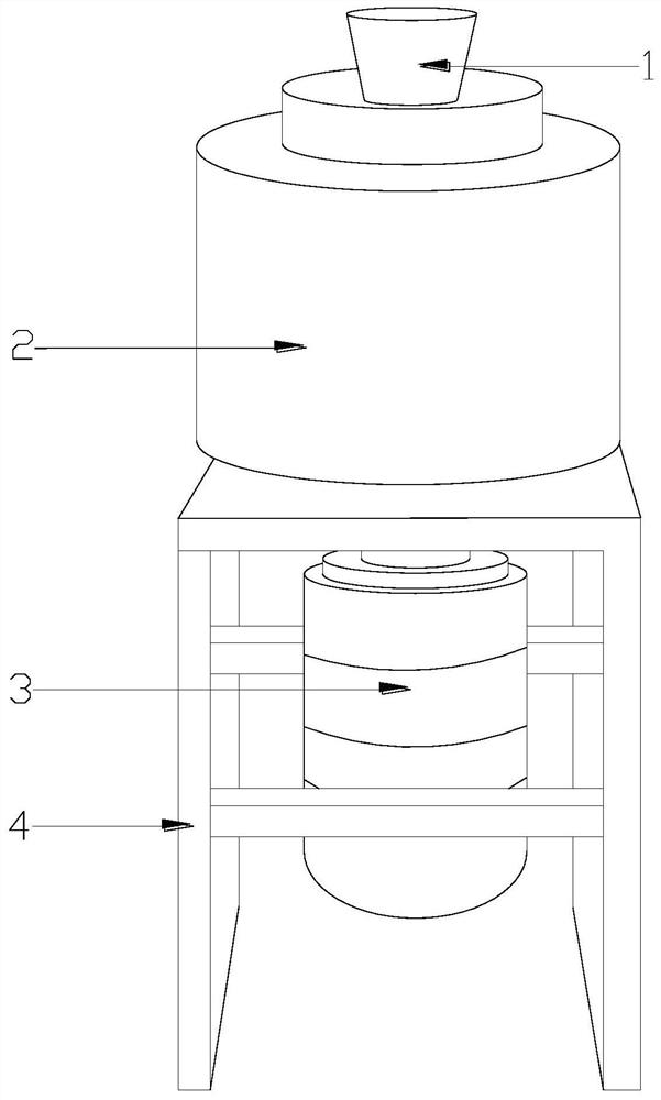 A rapid beating device for preventing fruit fiber entanglement