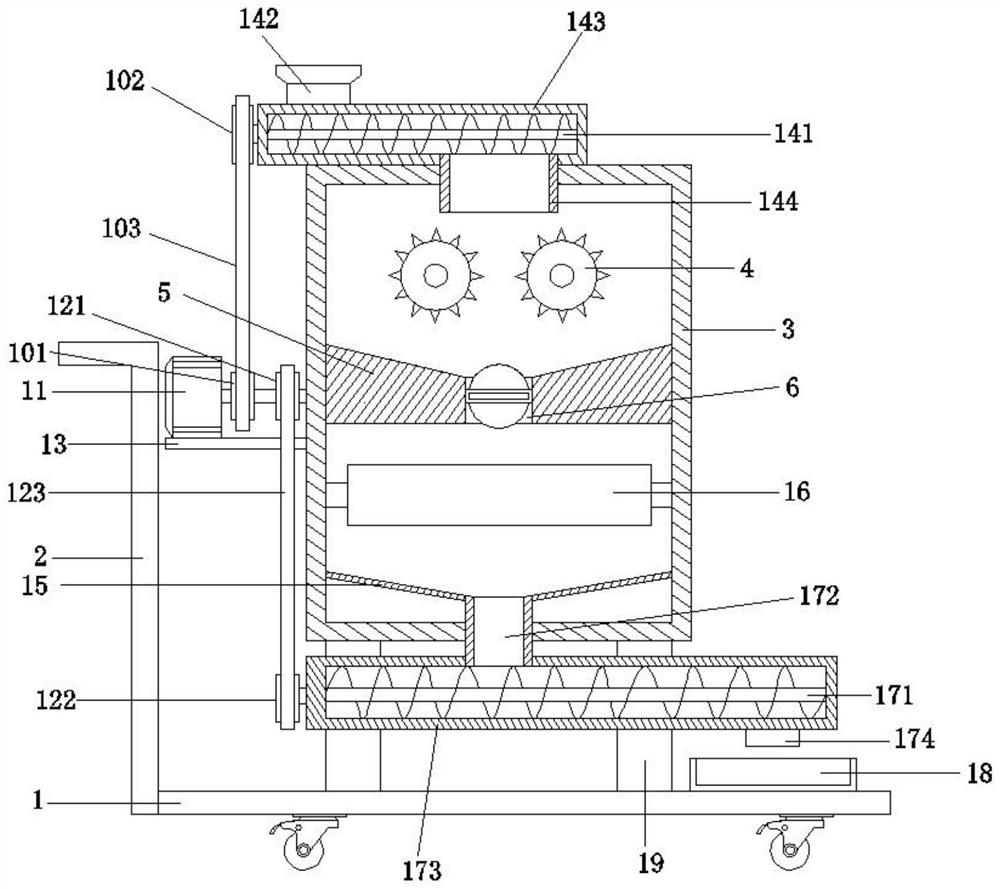 Garbage crushing device for constructional engineering