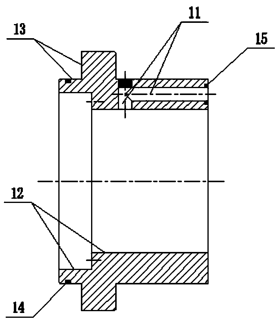 Two-piston and four-chamber supercharged tool release oil cylinder