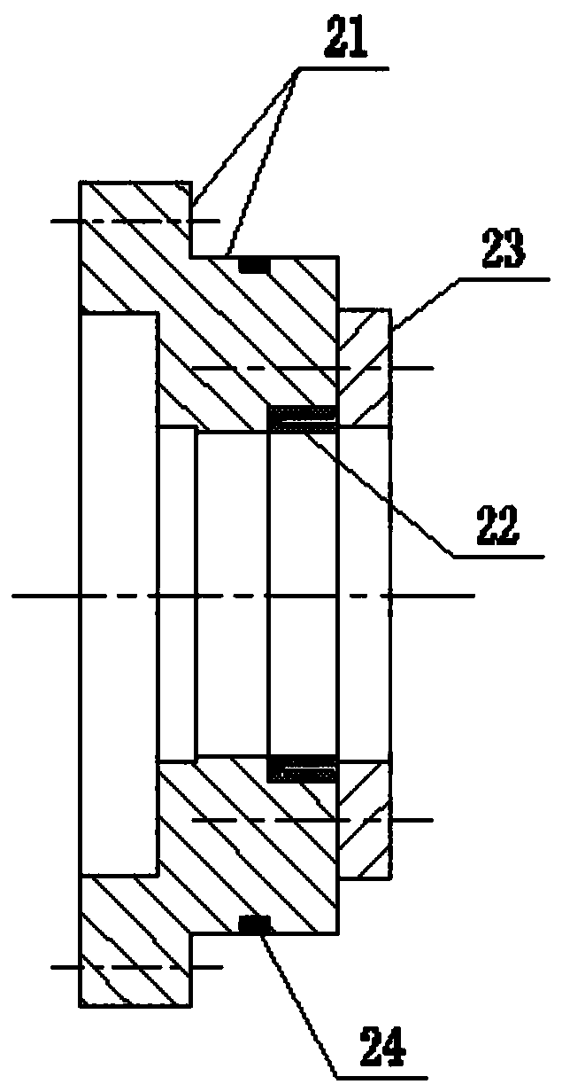 Two-piston and four-chamber supercharged tool release oil cylinder