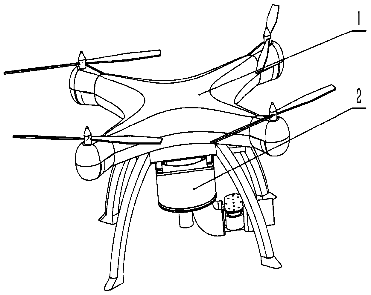 Agricultural unmanned aerial vehicle mounted biological control material delivery device and method