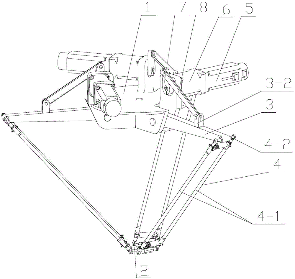 Parallel robot provided with swing arm-connecting rod driving mechanisms