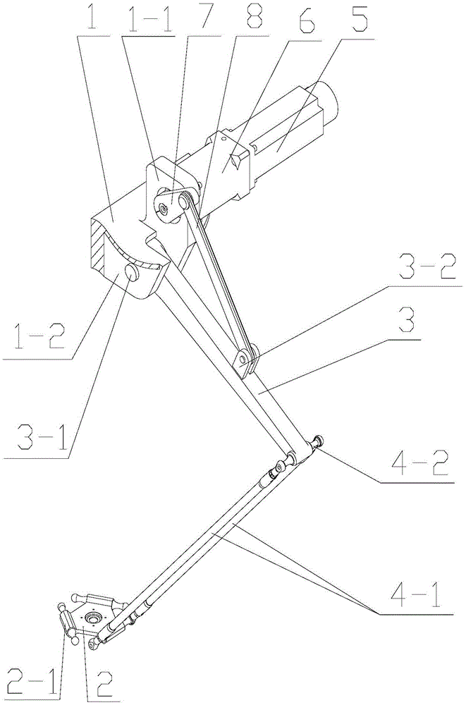 Parallel robot provided with swing arm-connecting rod driving mechanisms