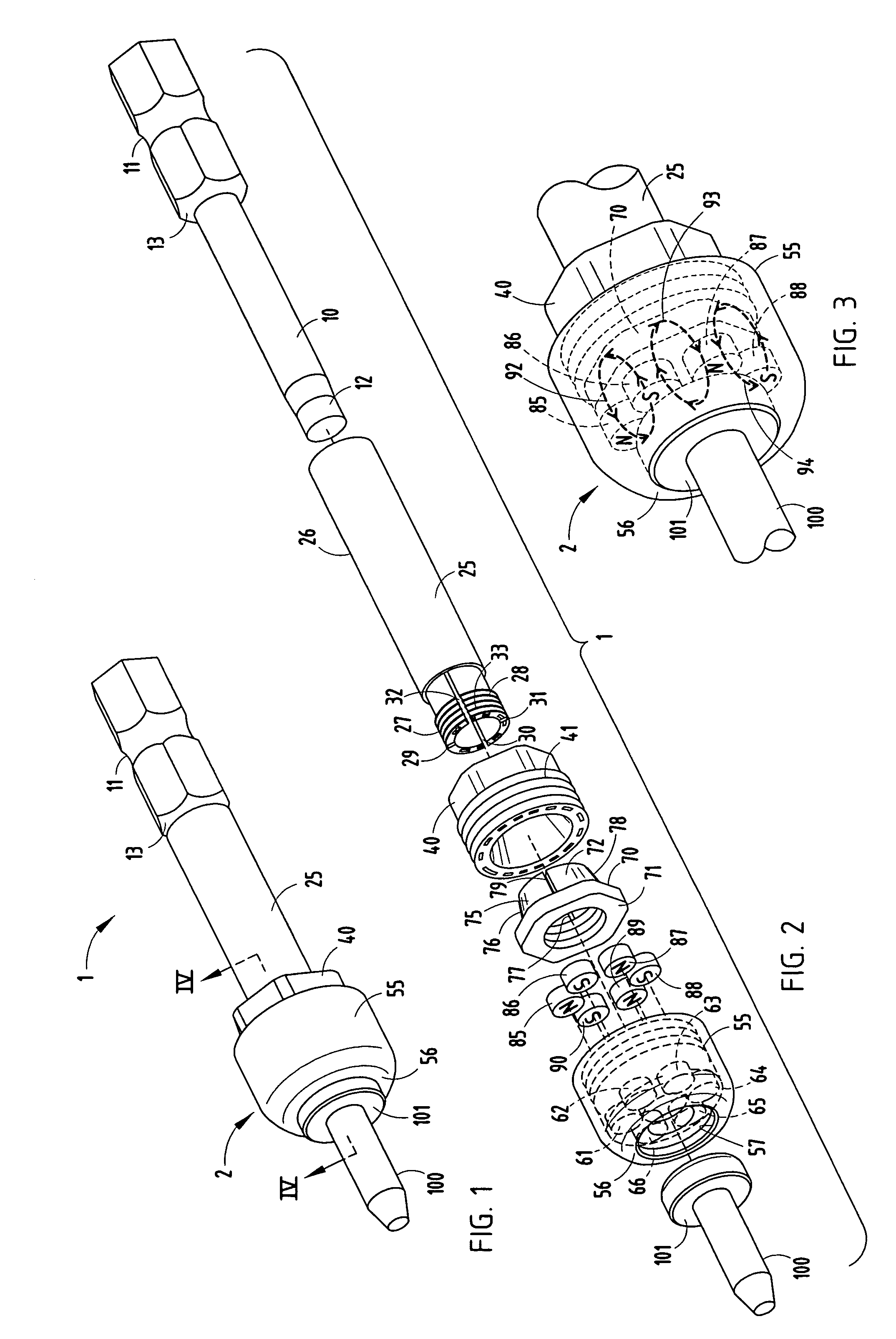 Magnetic device for attracting and retaining fasteners